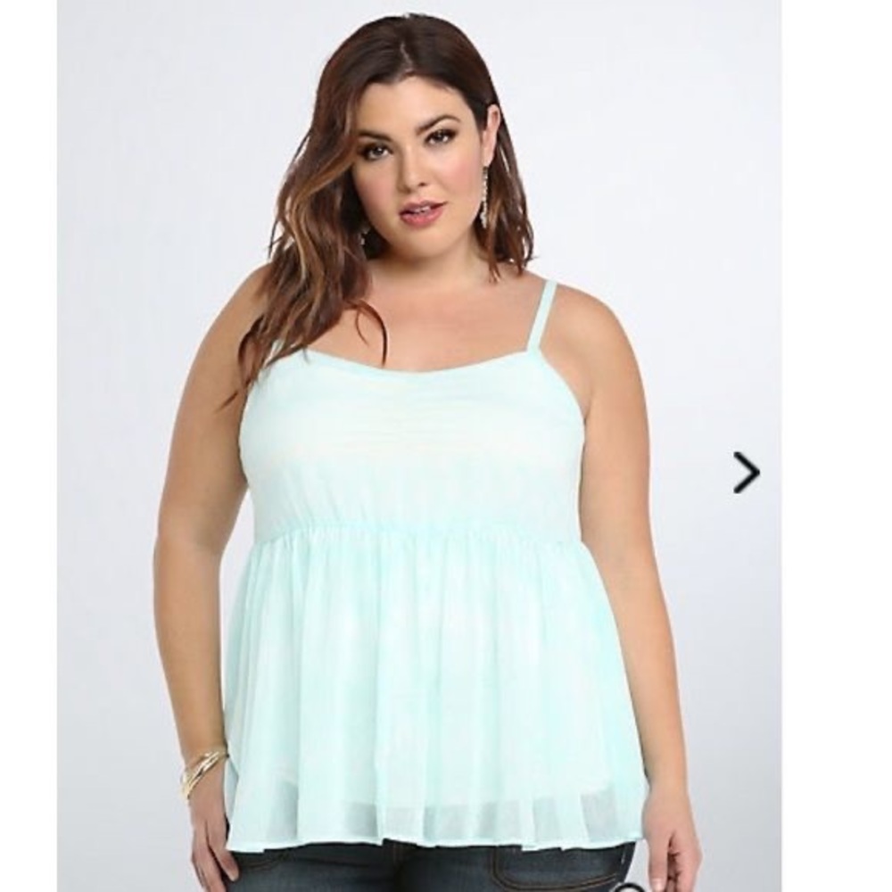 Torrid babydoll tank mint chevron top!
